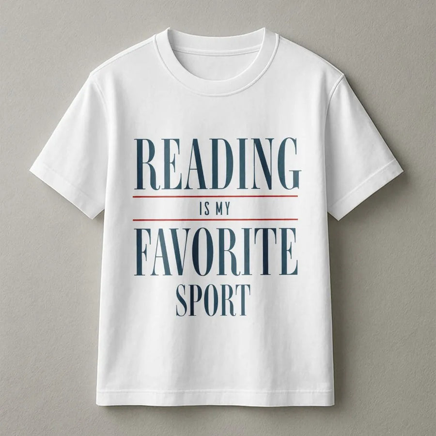 Reading Is My Favorite Sport T-Shirt | Vintage Bookish Graphic Tee | Soft Cotton Shirt | Bookworm Gift for Librarians & Teachers
