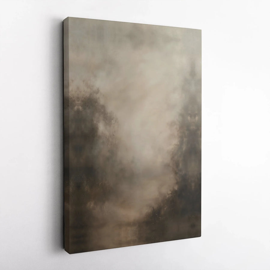 Abstract Moody Canvas Wall Art | Earthy Neutral Tones Painting | Premium 1.25 Inch Gallery Wrap | Modern Home Office Decor Gift