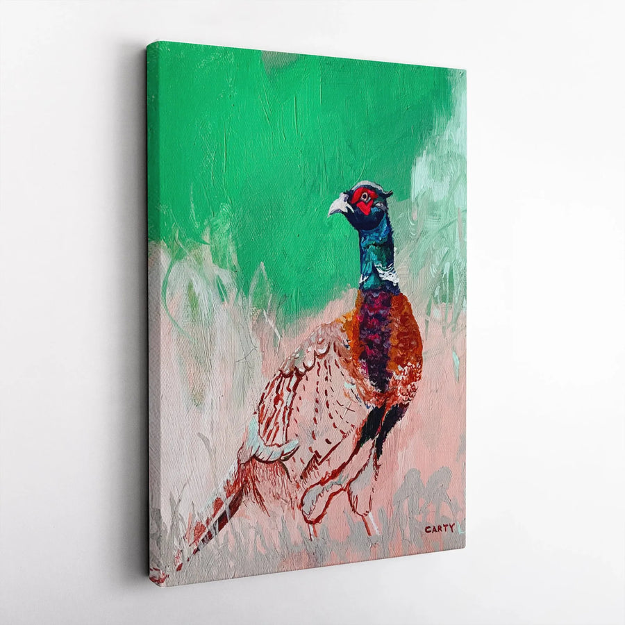 Pheasant Canvas Wall Art | Modern Impressionist Bird Painting | Gallery Quality Premium Print | Rustic Farmhouse Decor Gift for Hunter