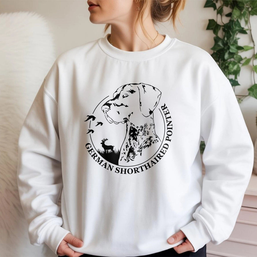 German Shorthaired Pointer Sweatshirt | GSP Hunting Dog Graphic Print | Premium Cotton-Blend | Perfect Gift for Dog Owners and Bird Dog Lovers