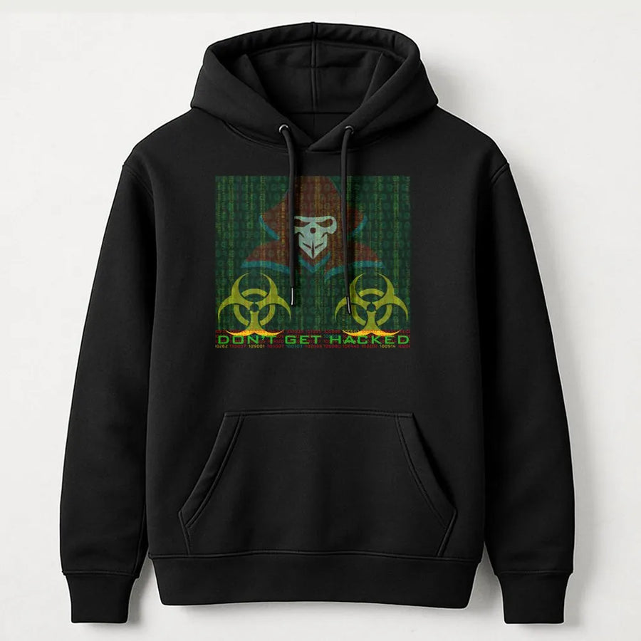 Hacker Hoodie | Cybersecurity Glitch Skull Design | Premium Cotton-Poly Blend | Gift for Programmers and Coders