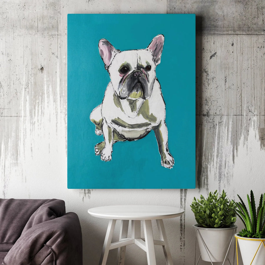 French Bulldog Canvas Wall Art | Modern Frenchie Pop Art Print | Premium Gallery Wrapped Canvas | Gift for French Bulldog Owner