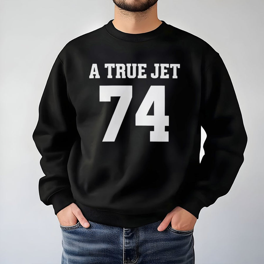 Nick Mangold #74 A True Jet Sweatshirt, New York Football Legend Tribute Sweatshirt, Retro Fan Sweatshirt For Men & Women
