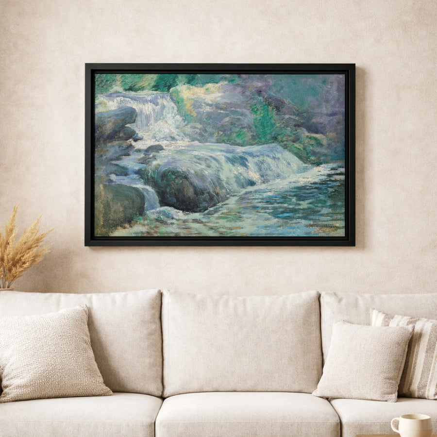 Waterfall Landscape Canvas Wall Art | Impressionist River Print | Premium Gallery-Quality Decor | Nature Lover Gift for Home Office