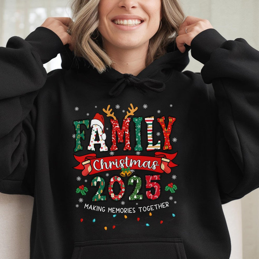Family Christmas 2025 Hoodie | Making Memories Together Graphic Print | Premium Cotton-Poly Blend | Matching Holiday Apparel For The Whole Family