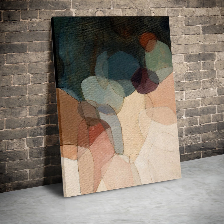 Modern Abstract Canvas Print | Muted Watercolor Wall Art with Earthy Tones | Premium 1.25" Thick Gallery Wrap | Contemporary Living Room Decor Gift