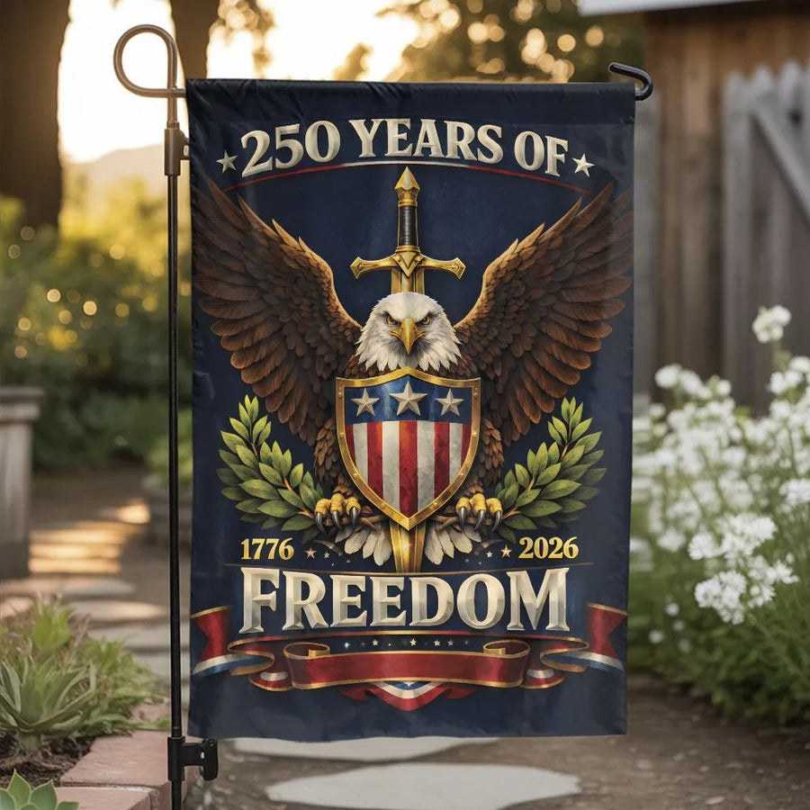 Patriotic 250th Anniversary Garden Flag | American Eagle Freedom 1776-2026 | Double Sided Weatherproof Yard Decor | Commemorative Gift for Patriots
