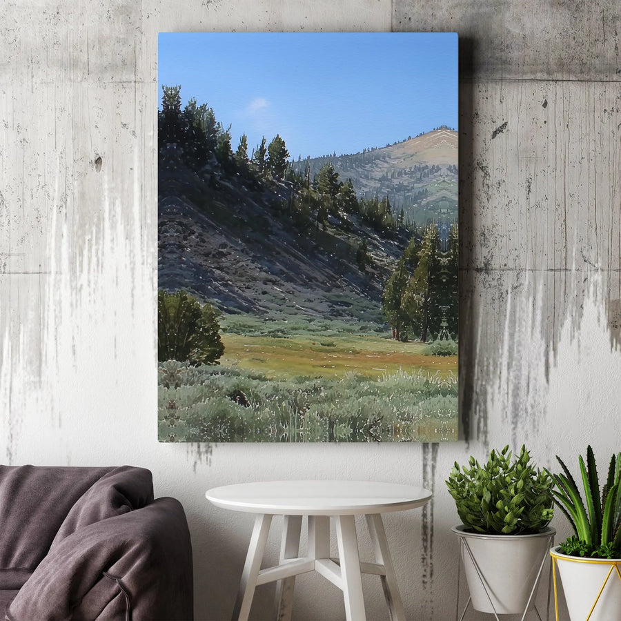 Mountain Landscape Canvas Print | Serene Forest Meadow Wall Art | Premium Gallery-Wrapped Decor | Nature Lover Cabin Wall Hanging