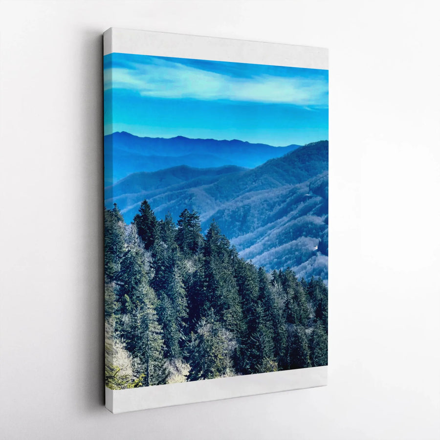 Mountain Range Canvas Print | Scenic Nature Photography Wall Art | Premium 1.25" Thick Gallery Wrapped Canvas | Rustic Home Decor Gift for Nature Lovers