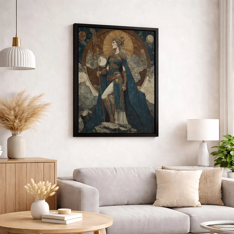 Valkyrie Goddess Wall Art | Art Nouveau Mythology Canvas Print | Premium Fade-Resistant 1.25-Inch Profile | Gift for Fantasy Lovers