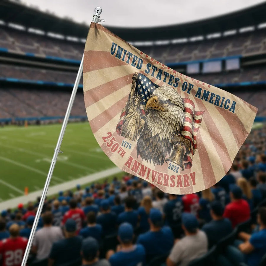 America 250th Anniversary House Flag | Vintage Patriotic Eagle 1776-2026 Design | Double-Sided Polyester | Collector's Patriotic Porch Decor Gift