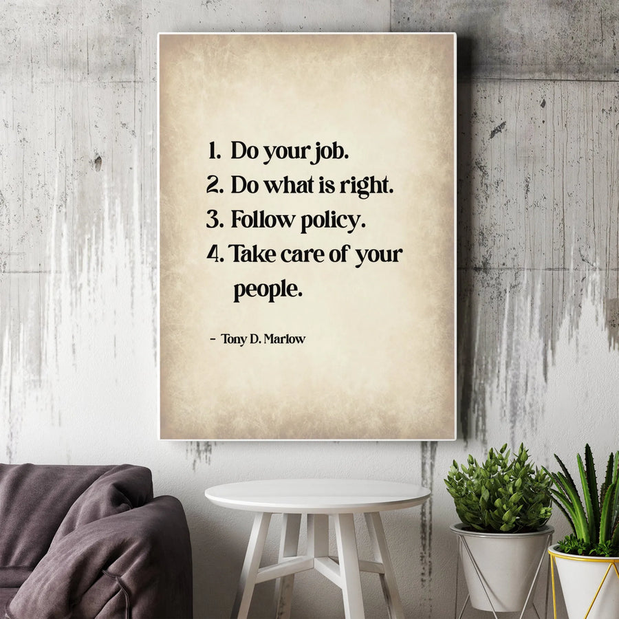Leadership Quote Wall Art | Do Your Job Quote Print | 1.25 Inch Premium Canvas | Inspirational Office Decor Gift for Leaders