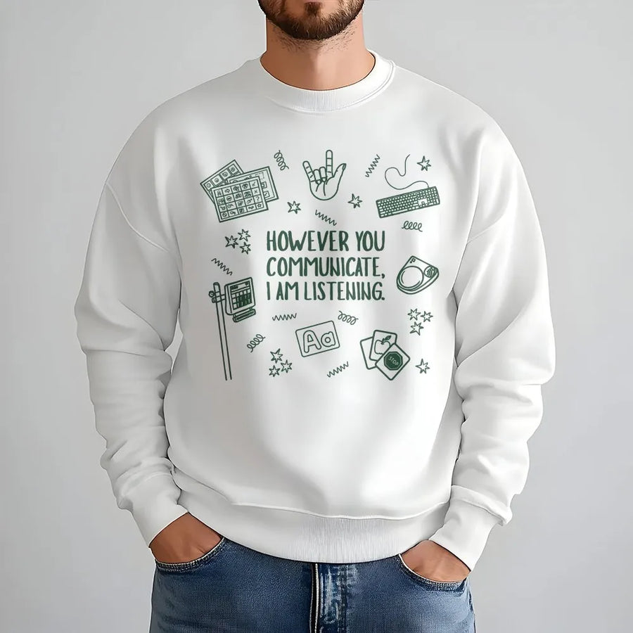 SPED Teacher Communication Shirt | AAC & Sign Language Graphic | Soft Cotton Unisex Tee | Gift for Speech Pathologist