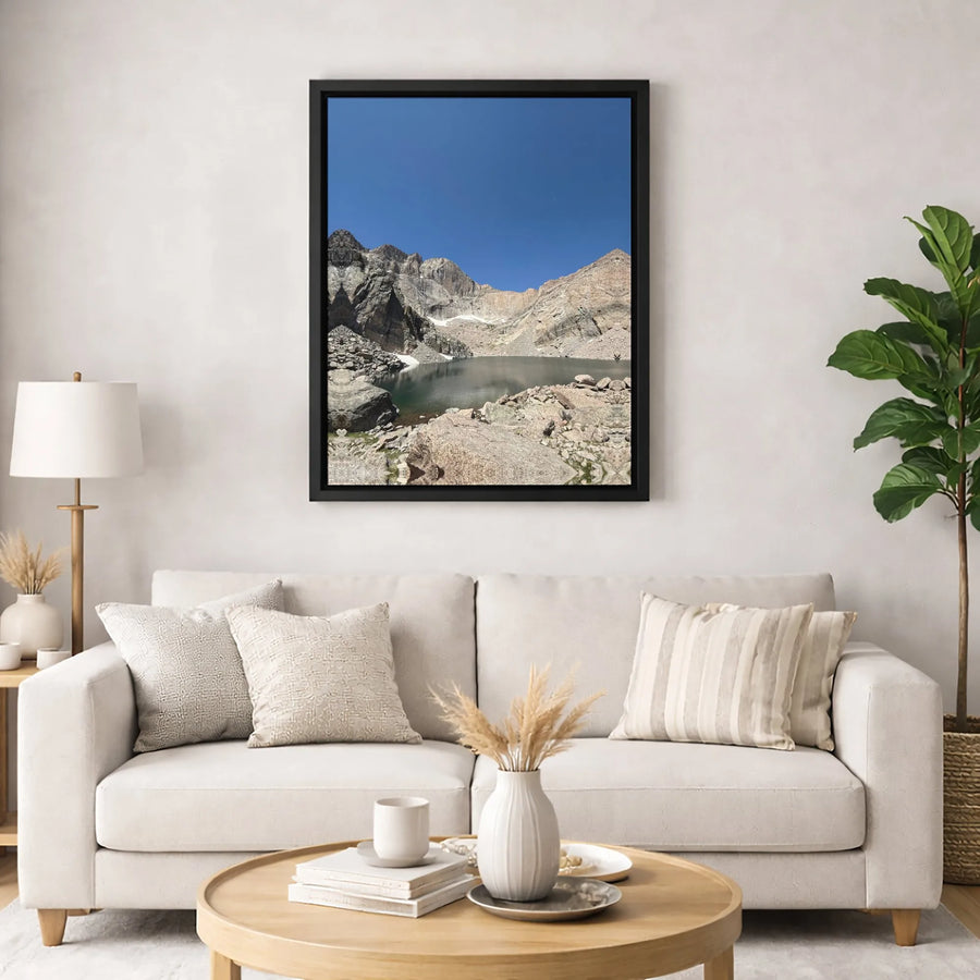 Alpine Mountain Lake Canvas Wall Art | Rocky Mountain Landscape Print | Premium 1.25-Inch Gallery Wrap | Nature Decor for Office or Home