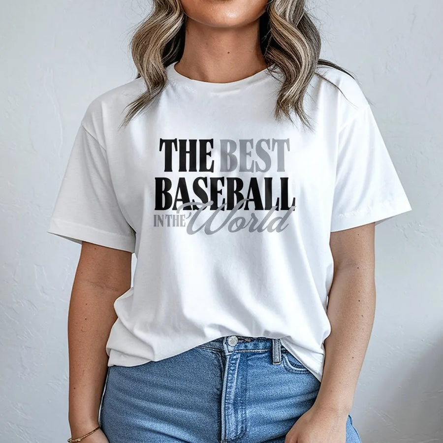 Baseball T-Shirt | The Best Baseball In The World Slogan | Soft Cotton Blend Pullover | Gift for Baseball Player Fan Coach