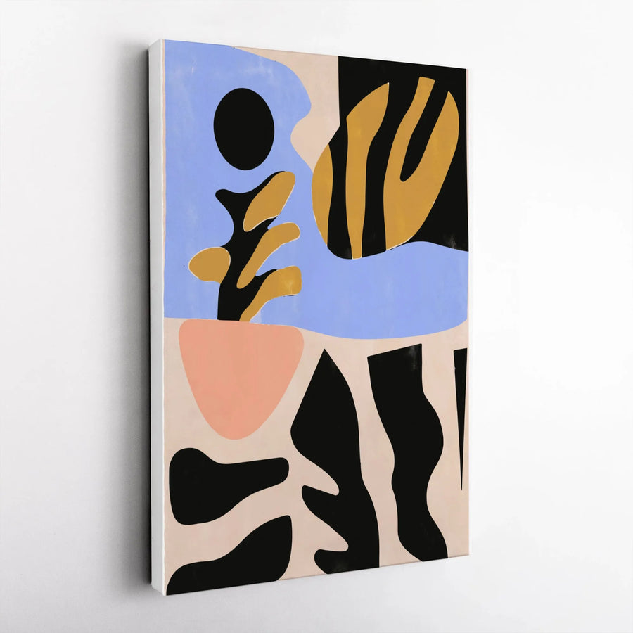 Abstract Shapes Canvas Wall Art | Modern Color Block Print with Organic Forms | Premium 1.25" Gallery Wrapped Canvas | Modern Home Decor Gift