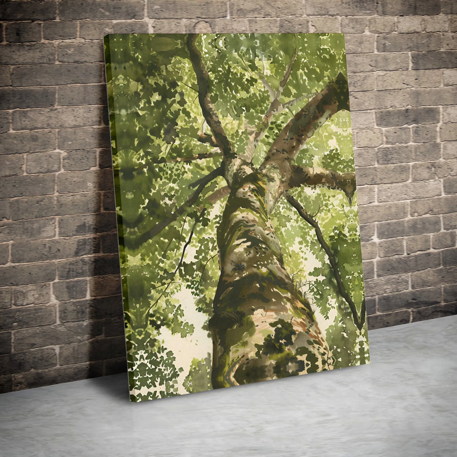 Tree of Life Canvas Wall Art | Watercolor Forest Canopy Print | Premium Gallery Wrapped Canvas | Nature Lover Gift for Living Room Decor