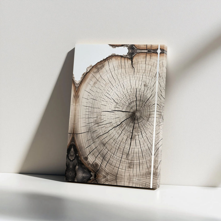Tree Ring Canvas Wall Art | Rustic Tree Trunk Cross Section | Premium Gallery Wrapped Canvas | Modern Farmhouse Decor Gift