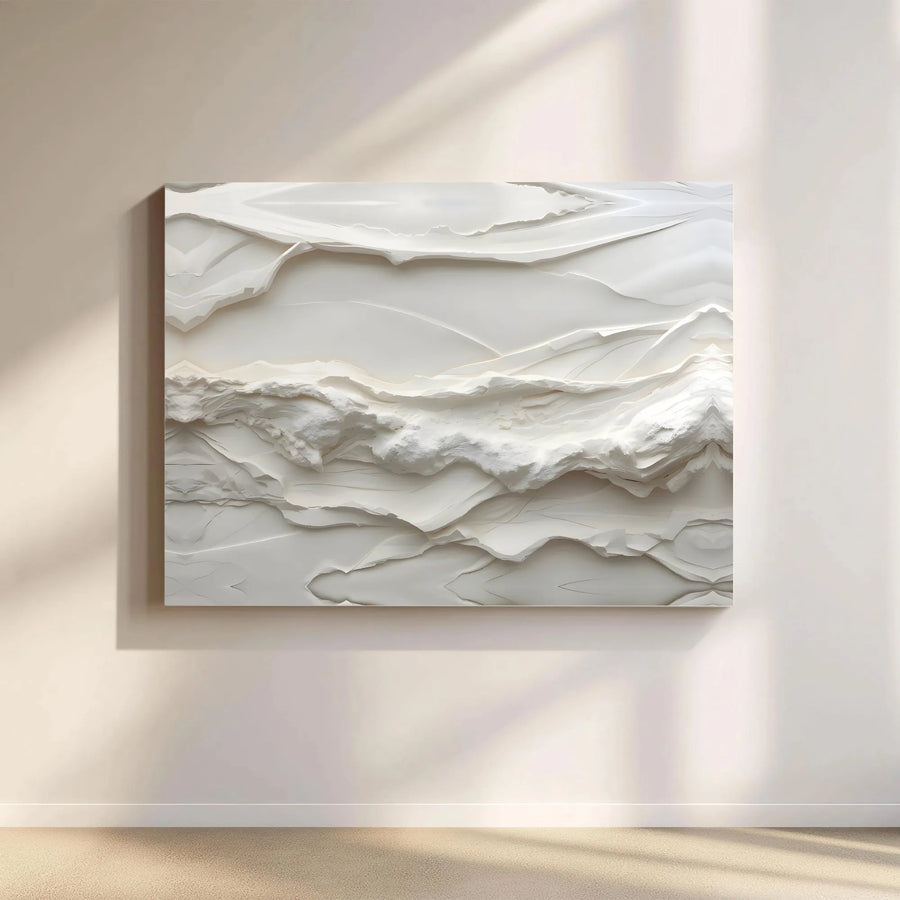 Abstract Textured Canvas Wall Art | 3D Plaster Effect Print | Premium Gallery Wrapped Canvas | Modern Japandi Home Decor