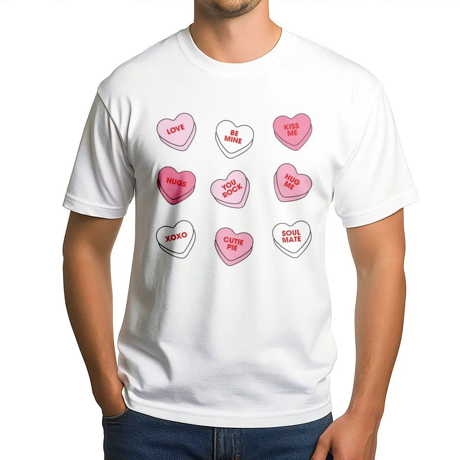 Valentine's Day Conversation Heart T-Shirt | Retro Candy Message Graphic | 100% Premium Cotton Tee | Cute Gift For Her Teacher Mom