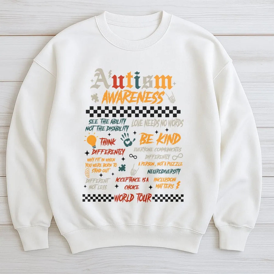 Autism Awareness Sweatshirt | Neurodiversity Acceptance Retro Graphic | Premium Cotton Shirt | Support Advocate Gift