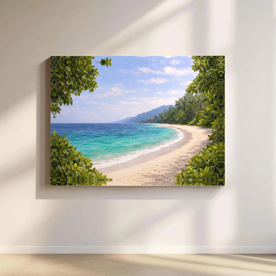 Tropical Beach Canvas Wall Art | Scenic Seascape Wall Decor | Premium 1.25" Thick Canvas | Coastal Home Decor Gift
