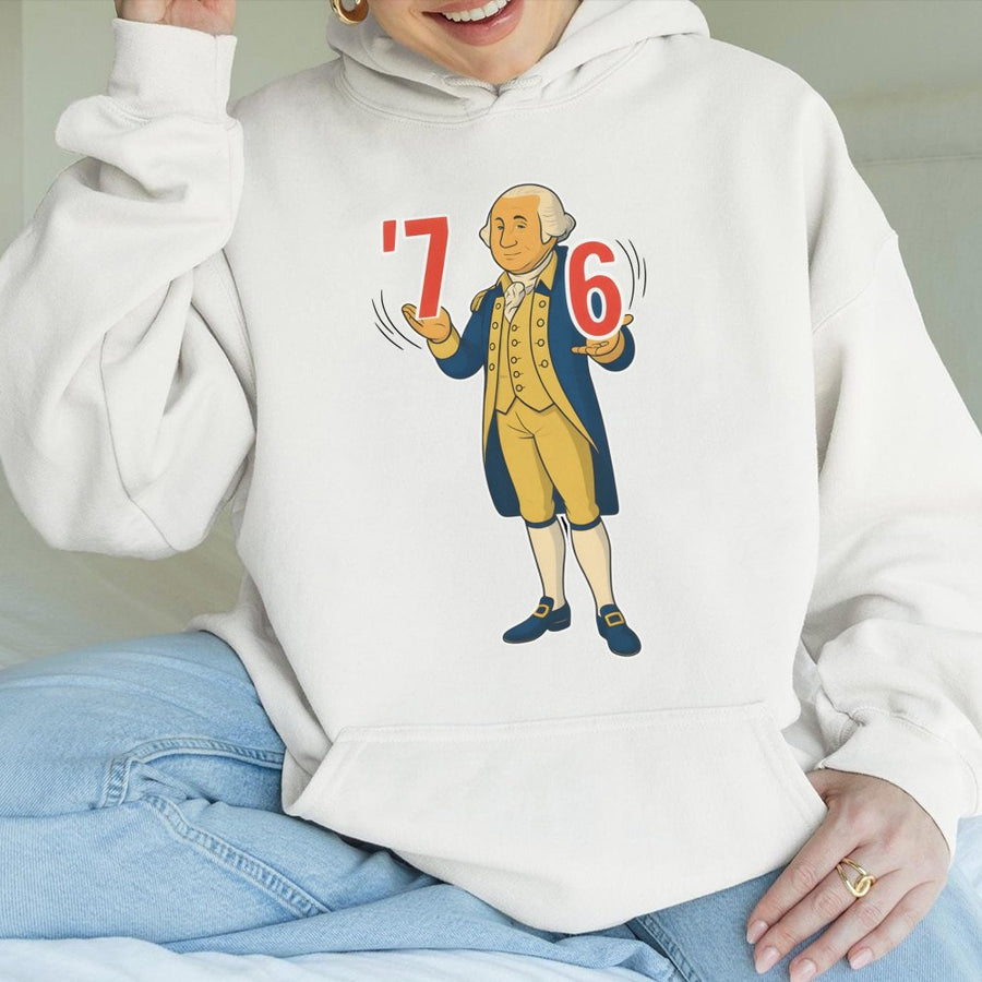 George Washington 1776 Hoodie | Historical Meme Graphic Pullover | Premium Cotton-Blend Sweatshirt | Patriotic Gift for History Lovers