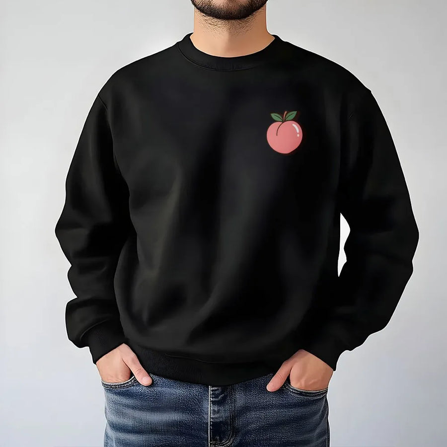 Kawaii Peach Sweatshirt | Minimalist Fruit Graphic Sweatshirt | Premium Soft Cotton Blend | Cute Aesthetic Clothing Gift for Her