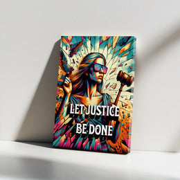 Lady Justice Canvas Art | Modern Abstract Gavel Wall Decor | Premium 1.25 Inch Gallery Wrap | Gift For Lawyers & Law Students
