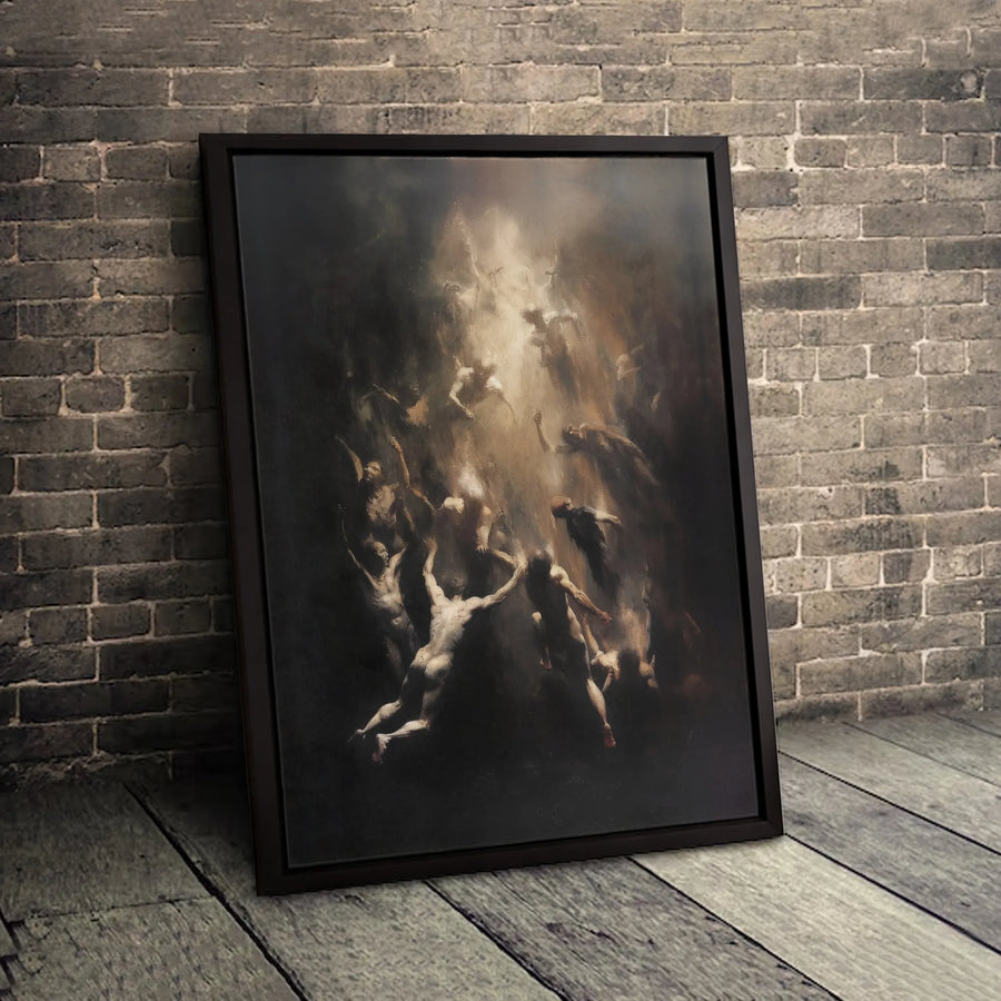 Ascending Souls Canvas Print | Moody Baroque Style Fine Art | 1.25-Inch Gallery Wrap | Spiritual Home Decor for Living Room Office