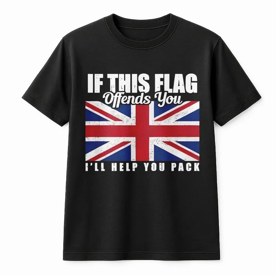 British Flag Graphic T-Shirt | Union Jack Patriot Slogan | Premium Cotton Comfort | Gift for UK Pride Supporter
