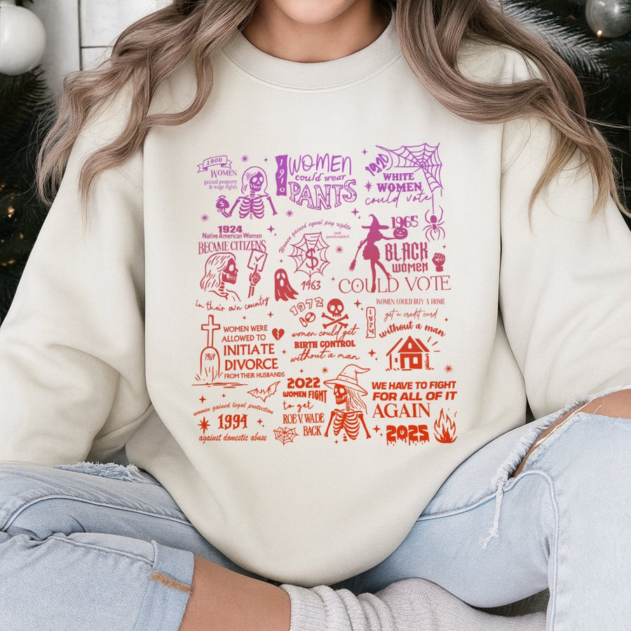 Feminist History Sweatshirt | Women's Rights Timeline Graphic | Premium Cotton Blend | Empowering Gift for Activists