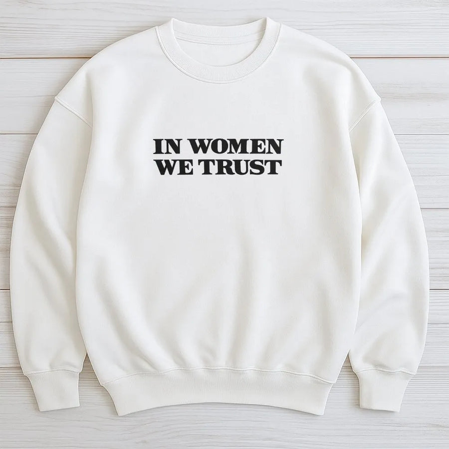 In Women We Trust Shirt | Feminist Y2K Baby Tee with Minimalist Typography | Premium Cotton Graphic Top | Women's Empowerment Gift