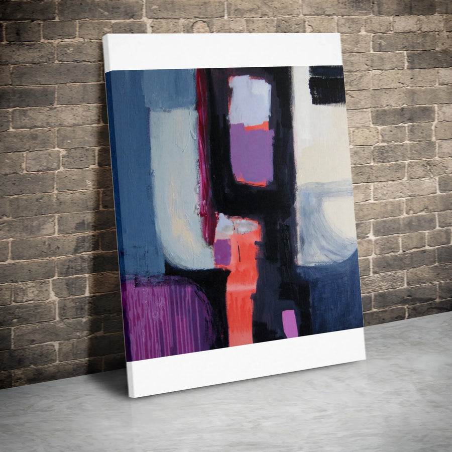 Modern Abstract Canvas Print | Bold Geometric Blocks & Brushstrokes | Premium 1.25" Thick Gallery Wrap | Contemporary Office & Home Decor Gift