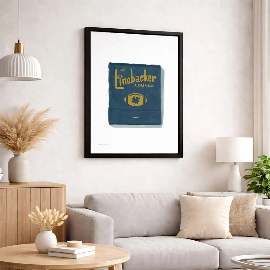 Football Matchbook Canvas Art | Vintage Sports Bar Decor | Premium Gallery Wrap Print | Unique Gift for Coaches and Sports Fans