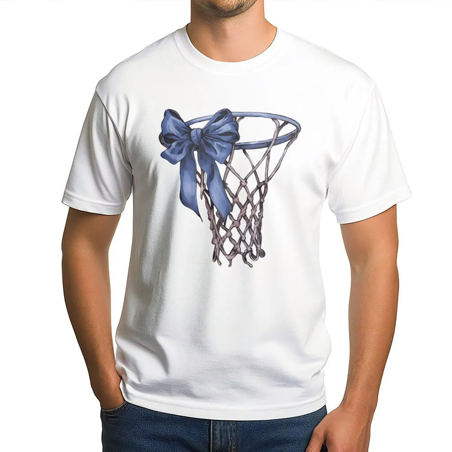 Coquette Basketball T-Shirt | Aesthetic Bow Sports Graphic | Premium Cotton Unisex Tee | Gift for Basketball Mom & Game Day Fan