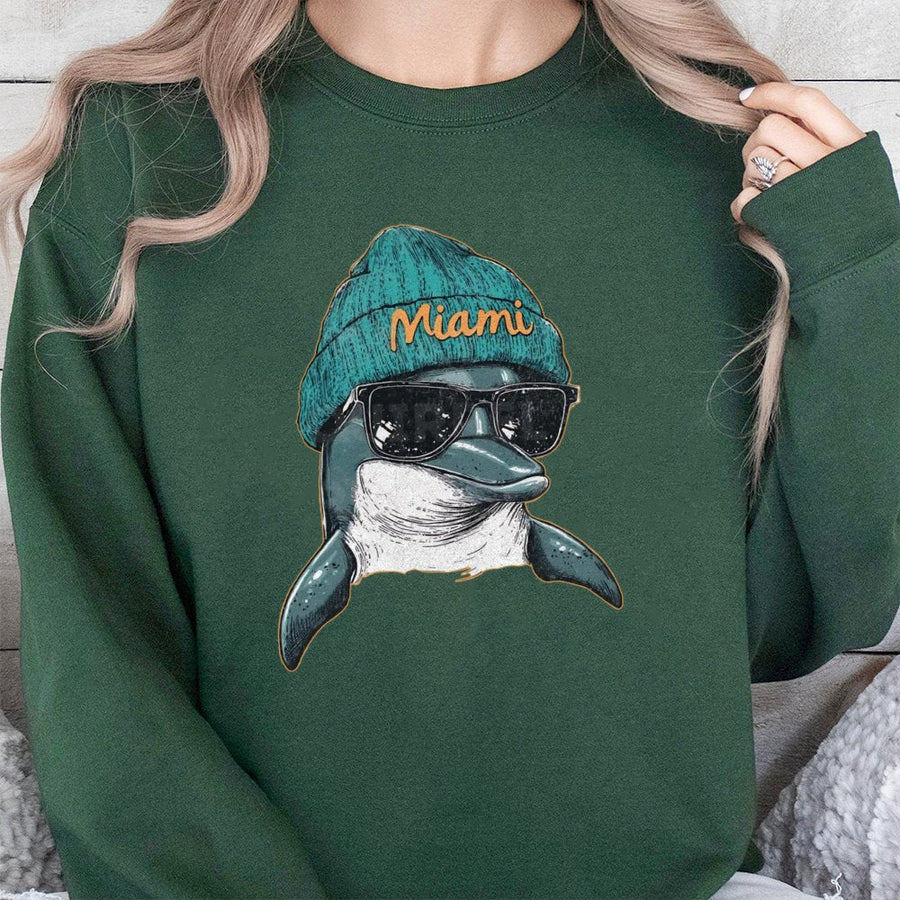 Miami Dolphins Football Sweatshirt Miami Mascot Miami Hometown Miami Spirit Animal Sweatshirt