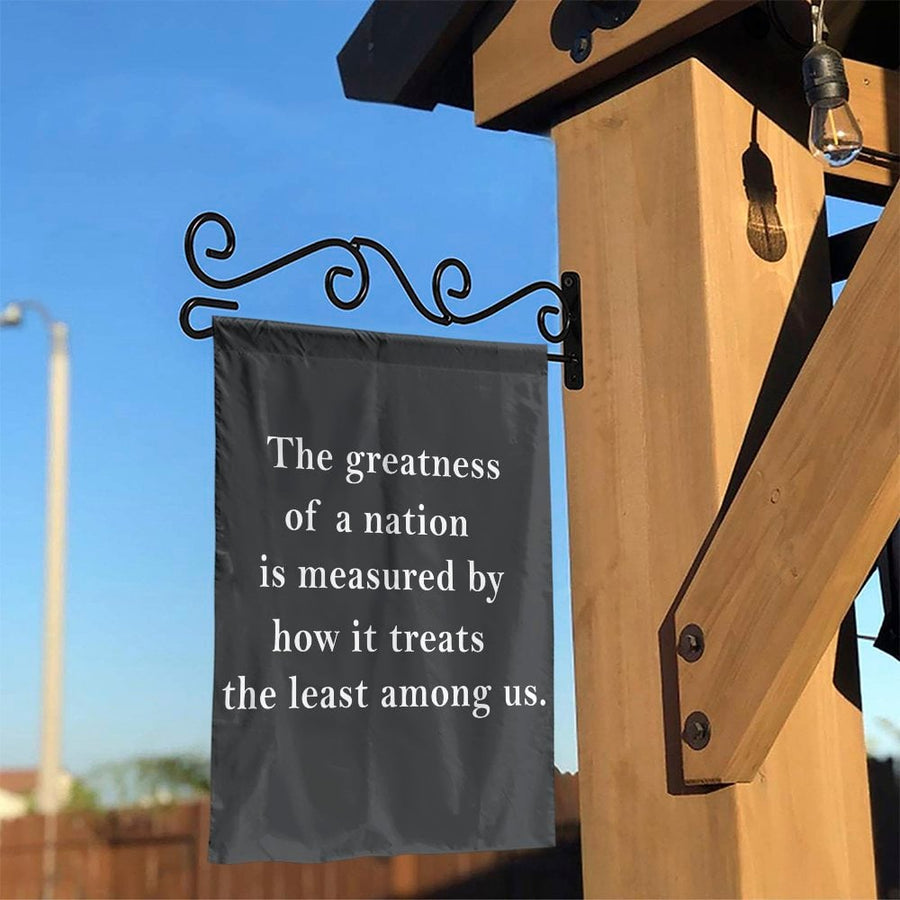 Inspirational Quote Garden Flag | The Greatness Of A Nation Quote | Premium Weather-Resistant Polyester | Patriotic Yard Decor Gift