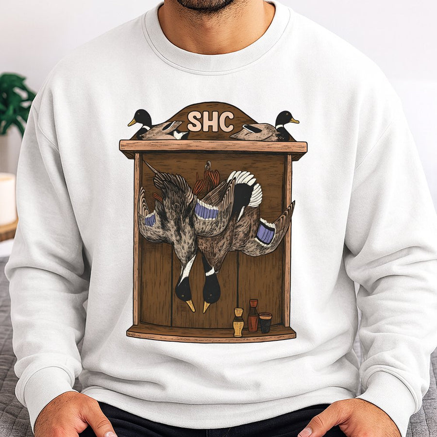 Duck Hunting Sweatshirt | Mallard Trophy Design | Premium Cotton Blend Crewneck | Outdoor Hunter Gift For Men And Women