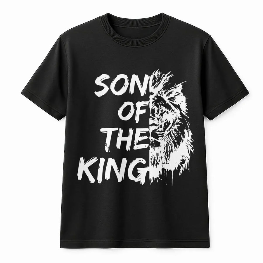 Son Of The King T-Shirt | Lion Of Judah Graphic Art | Premium Cotton Faith Apparel | Religious Gift For Men And Women