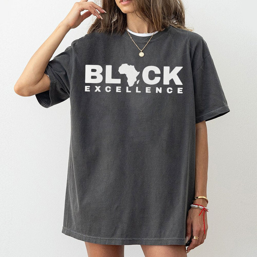 Black Excellence T-Shirt | African Continent Graphic Print | 100% Cotton Premium Apparel | Empowering Gift for Men and Women