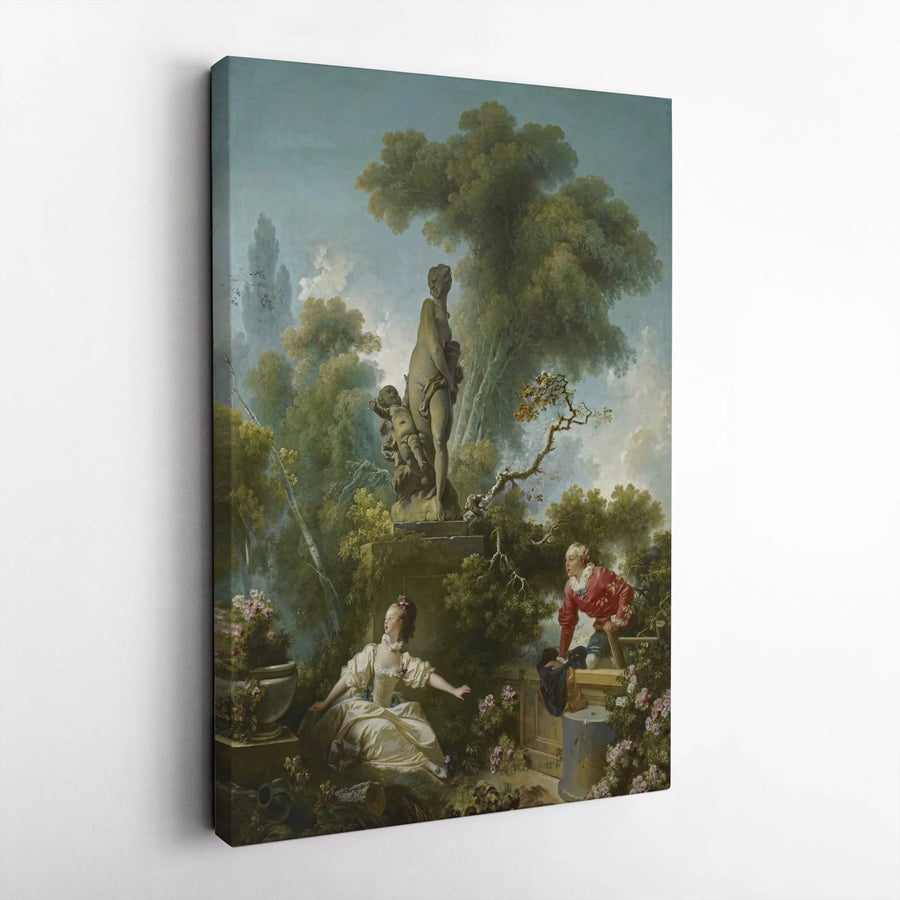 The Meeting by Fragonard Canvas Print | Rococo Art Wall Decor | Premium 1.25-Inch Gallery Wrap | Classic French Painting for Home Office