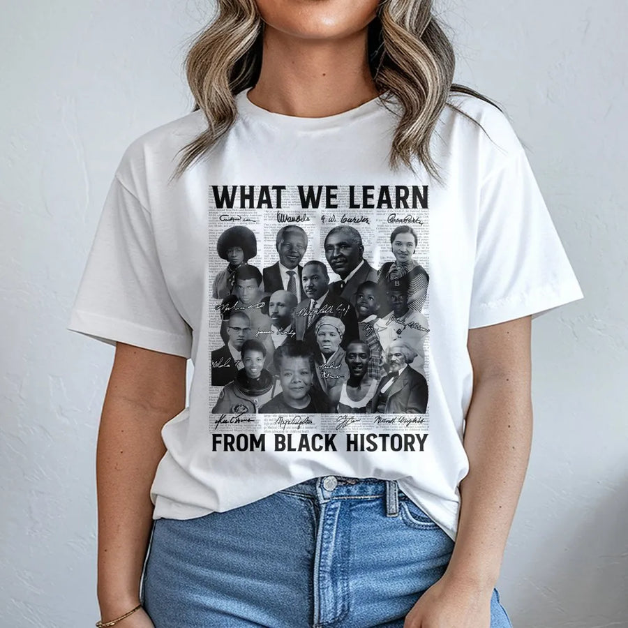 Black History Month T-Shirt | Iconic Figures Collage Graphic Print | Premium Soft Cotton Unisex Tee | Inspirational African American Heritage Gift