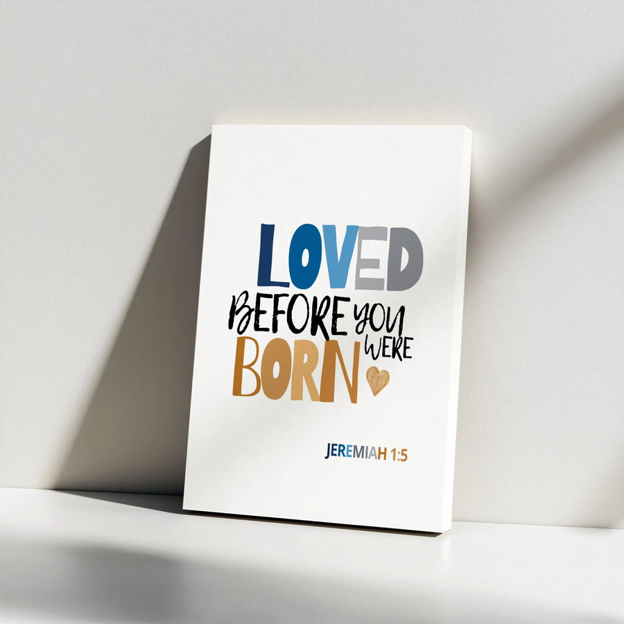 Loved Before You Were Born Canvas | Jeremiah 1:5 Nursery Wall Art | Premium Gallery Wrap Decor | Baby Shower Gift for New Parents