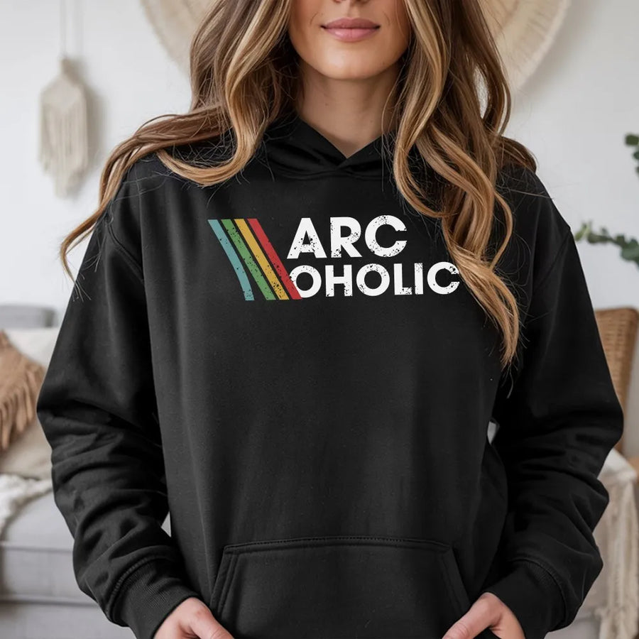 Archoholic Hoodie | Funny Architect Retro Rainbow Graphic | Premium Soft Cotton | Architecture Student Gift