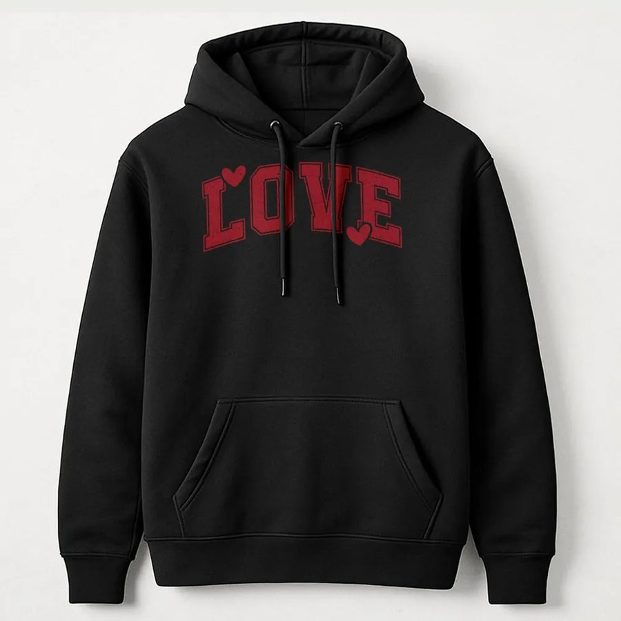 LOVE Graphic Hoodie | Retro Varsity Heart Print | Premium Cotton Blend | Valentine's Day Gift for Her & Teachers