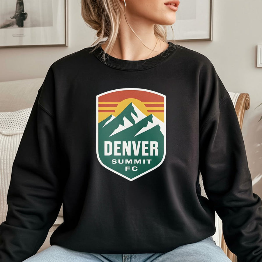 Denver Summit FC Sweatshirt | Retro Colorado Mountain Graphic | Premium Unisex Crewneck | Gift for Hikers and Travel Lovers