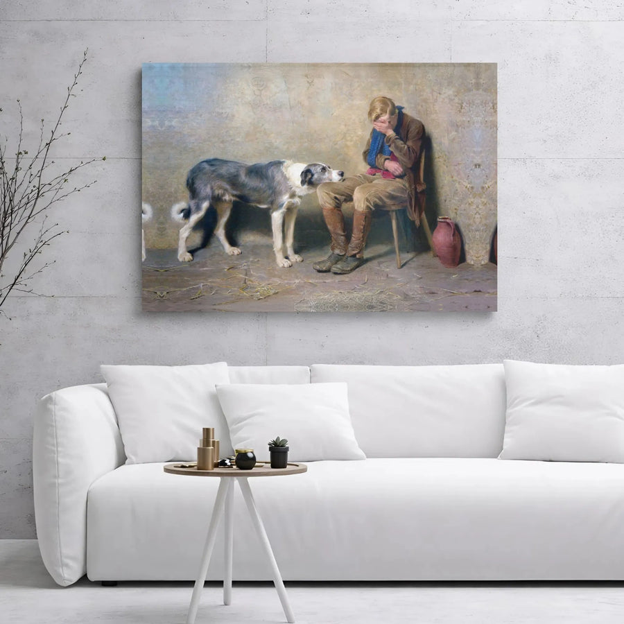 A Special Pleader Canvas Art | Charles Burton Barber Classic Painting | Premium Gallery-Wrapped Print | Dog Lover & Fine Art Gift