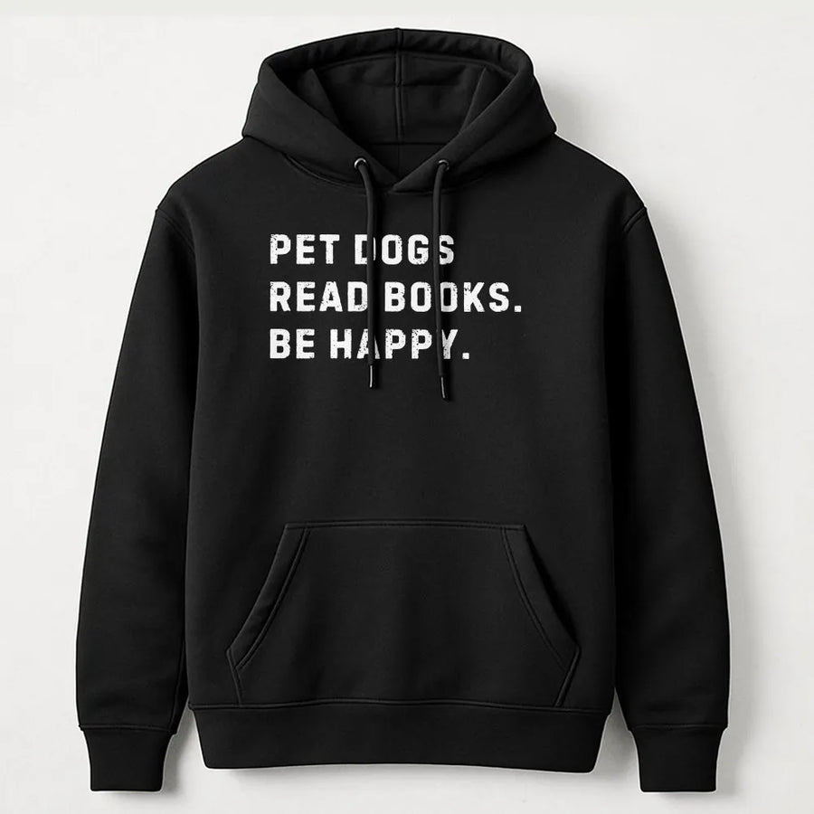 Pet Dogs Read Books Hoodie | Funny Slogan Graphic Tee | Premium Soft Cotton | Gift for Book Lovers and Readers