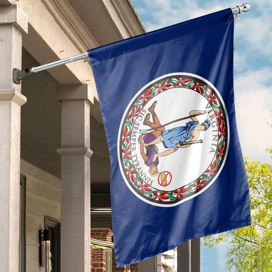 Virginia State Flag | Sic Semper Tyrannis Navy Blue Banner | UV-Resistant Premium Polyester | Outdoor Home & Garden Decor